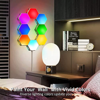 LED Hexagon Lights, Smart Home LED nástěnná světla Spolupracují s Alexa Google Assistant, RGBIC Gaming Lights pro herní nastaven